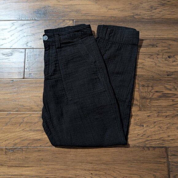 Old Navy crinkle gauze ankle length pants black size 0 - Picture 3 of 15